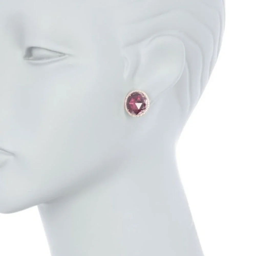 KATE SPADE NEW YORK she has spark halo studs earrings, Fuchsia/Purple,‎ NWT - Picture 4 of 12